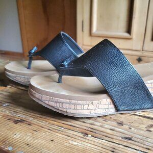 Yellow Box Wedge Platform Thong Sandal, Size 9